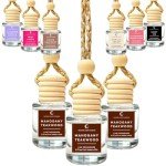 Car Air Freshener Hanging, Long Lasting Essential Oil Diffuser Mahogany Teakwood Scent, Car Air Freshener For Women, Men. Made in USA