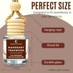 Car Air Freshener Hanging, Long Lasting Essential Oil Diffuser Mahogany Teakwood Scent, Car Air Freshener For Women, Men. Made in USA