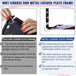 American Flag License Plate Frame Holder - 2 Pack Universal Aluminum Matte Stripe US Flag Gloss Patriotic Car Plate Frame Covers with Free Screws Fasteners Caps