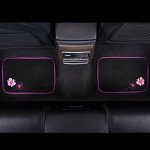 CAR PASS Embroidery Butterfly and Flower Car Floor Mats, Pink Car Floor Mats Universal Fit 95% Automotive,SUVS,Sedan,Vans,for Cute Women,Girly,Set of 4 (Black with Pink)