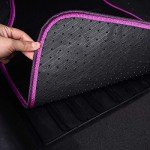 CAR PASS Embroidery Butterfly and Flower Car Floor Mats, Pink Car Floor Mats Universal Fit 95% Automotive,SUVS,Sedan,Vans,for Cute Women,Girly,Set of 4 (Black with Pink)