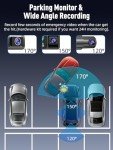 3 Channel 5G WiFi Dash Cam, 4K+1080P+1080P Dash Cam Front and Rear Inside with 64GB Card, 3.16” IPS Screen, G-Sensor, Loop Recording, Parking Monitor, 170° Wide Angle, IR Night Vision, WDR, Silver