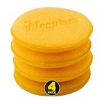 Meguiar's 4" Foam Applicator Pads, 4 Count - Ultra-Soft Hand Applicators with a Tight-Cell Foam Construction for a Smooth Application of Waxes, Polishes, Tire Dressing, Protectants and More, 4 Pack