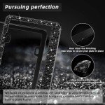 OKLPF Bling License Plate Frame for Women, 2PCS Sparkly License Plate Frames| Over 1200 pcs14 Facets Bedazzled Clear Glass Diamond Rhinestone Crystals w/Free Glitter Diamond Box (Black)