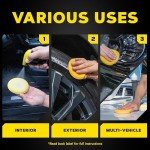Meguiar's 4" Foam Applicator Pads, 4 Count - Ultra-Soft Hand Applicators with a Tight-Cell Foam Construction for a Smooth Application of Waxes, Polishes, Tire Dressing, Protectants and More, 4 Pack