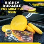 Meguiar's 4" Foam Applicator Pads, 4 Count - Ultra-Soft Hand Applicators with a Tight-Cell Foam Construction for a Smooth Application of Waxes, Polishes, Tire Dressing, Protectants and More, 4 Pack