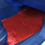 FH Group Automotive Floor Mats - Heavy-Duty Red Metallic Rubber Floor Mats for Cars, Universal Fit Full Set, Climaproof Floor Mats, Trimmable Floor Mats for Most Sedan, SUV, Truck Floor Mats