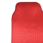 FH Group Automotive Floor Mats - Heavy-Duty Red Metallic Rubber Floor Mats for Cars, Universal Fit Full Set, Climaproof Floor Mats, Trimmable Floor Mats for Most Sedan, SUV, Truck Floor Mats