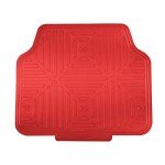FH Group Automotive Floor Mats - Heavy-Duty Red Metallic Rubber Floor Mats for Cars, Universal Fit Full Set, Climaproof Floor Mats, Trimmable Floor Mats for Most Sedan, SUV, Truck Floor Mats