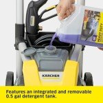 Kärcher Pressure Washer K1700, 3 Spray Nozzles, Detergent Tank, For Cars, Driveways, Siding, Patios, 2125 max. PSI, 1.46 max. GPM