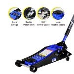 PULLAFUN 3 Ton Low Profile Floor Jack Capacity 6600 lbs with Dual Piston,Steady Steel Quick Lift Pump (Lift Pump 3.3"-19.7")