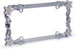 Cruiser Accessories 19130 Daisy License Plate Frame, Chrome/Painted