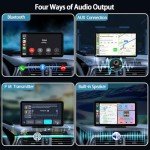 Wireless Carplay Screen for Car 7" HD Portable Car Stereo Touchscreen with Apple CarPlay and Android Auto with Mirror Link/Backup Camera/Bluetooth/GPS Navigation/AUX for All Vehicles