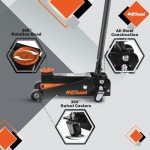 AV Steel 3 Ton Heavy Duty Hydraulic Floor Jack for Car (6600 lbs) With Single Piston Pump, Quick Lift, Lifting Range 5.5'' to 18.5''