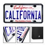 Motorfi 2 Pcs Silicone License Plate Frames with Polycarbonate Covers, Rust-Proof, Weather-Resistant, Easy Installation, Premium License Plate Protector for Cars with 2 Drainage Holes