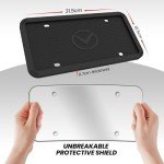 Motorfi 2 Pcs Silicone License Plate Frames with Polycarbonate Covers, Rust-Proof, Weather-Resistant, Easy Installation, Premium License Plate Protector for Cars with 2 Drainage Holes