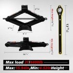 YATOINTO 2 Ton/4400 LBS Scissor Jack | 2 PCS Car Jack Tire Changing Kit, Portable Tyre Changer Set Includes Black Scissor Jack, Ratchet Wrench