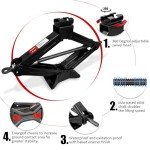 YATOINTO 2 Ton/4400 LBS Scissor Jack | 2 PCS Car Jack Tire Changing Kit, Portable Tyre Changer Set Includes Black Scissor Jack, Ratchet Wrench