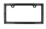 Harrier Hardware Die-Cast Metal Automobile License Plate Frame, Carbon Fiber Black