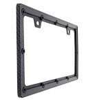 Harrier Hardware Die-Cast Metal Automobile License Plate Frame, Carbon Fiber Black