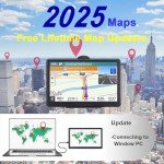 GPS Navigator for Car, Latest 2025 Map 7 inch Touch Screen Car GPS 256-16GB, Voice Turn Direction Guidance, Support Speed and Red Light Warning, North America Lifetime map Free Update（Blue）