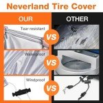 NEVERLAND Large Tire Covers for Storage - Seasonal Tire Storage Bag Waterproof 300D Oxford Tire Stack Cover with Reflective Handle for Indoor/Outdoor Use (Holding 4 Tires Within 35 Inch Diameter)