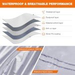 NEVERLAND Large Tire Covers for Storage - Seasonal Tire Storage Bag Waterproof 300D Oxford Tire Stack Cover with Reflective Handle for Indoor/Outdoor Use (Holding 4 Tires Within 35 Inch Diameter)