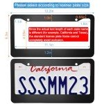 2PCS Matte Black License Plate Frames, 2 Holes Solid Aluminum License Plate Holder, Universal Car License Plate Frame for Man, Licence Plate Frame Black and Screws, by Lengnoyp