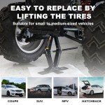 TCE AST10202SU Torin Wide Base Cross Car Scissor Jack: Steel Portable Quick Lift Tire Jacks Include Ratchet Wrench for Car, Truck, Sedans and MPV, 1.5 Ton (3,000 lbs) Capacity, Black