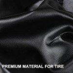 Moonet Spare Tire Cover for RV Trailer,Waterproof PVC Faux Leather Wheel Cover with American Flag Fit for Truck,Trailer,RV,SUV,Camper and Most Vehicle (Black-Grey, for Tire Diameter 30"-32")