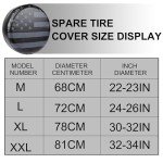 Moonet Spare Tire Cover for RV Trailer,Waterproof PVC Faux Leather Wheel Cover with American Flag Fit for Truck,Trailer,RV,SUV,Camper and Most Vehicle (Black-Grey, for Tire Diameter 30"-32")