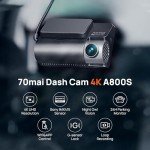 70mai 4K Dash Cam Front and Rear with STARVIS, Built in 5GHz WiFi & GPS Car Camera, Super Night Vision, ADAS, 3'' IPS Screen, 24H Parking Mode, Time-Lapse, Loop Recording, with 128GB Card