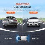 70mai 4K Dash Cam Front and Rear with STARVIS, Built in 5GHz WiFi & GPS Car Camera, Super Night Vision, ADAS, 3'' IPS Screen, 24H Parking Mode, Time-Lapse, Loop Recording, with 128GB Card