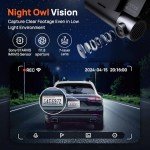 70mai 4K Dash Cam Front and Rear with STARVIS, Built in 5GHz WiFi & GPS Car Camera, Super Night Vision, ADAS, 3'' IPS Screen, 24H Parking Mode, Time-Lapse, Loop Recording, with 128GB Card