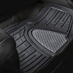 FH Group Premium Liners Tall Channel Trimmable All Weather Rubber Full Set Car Floor Mats (Gray) w. Trimmable All-Season Cargo Liner (Black) - Universal Fit for Cars Trucks and SUVs