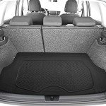 FH Group Premium Liners Tall Channel Trimmable All Weather Rubber Full Set Car Floor Mats (Gray) w. Trimmable All-Season Cargo Liner (Black) - Universal Fit for Cars Trucks and SUVs