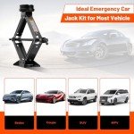 IMAYCC Car Jack 2.5 Ton/5512 lbs Universal Scissor Jack With Rubber Pad, Portable Tire Changing Kit With Lug Wrench, Emergency Kit for Sedan SUV MPV
