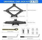 GAOLLY Scissor Jack - 2 Ton (4409 lbs) Car Emergency Kit with Lug Wrench, Tire Changing Kit for Sedan, Coupe, SUV, MPV