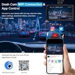 Dash Cam Front and Rear, Dash Camera for Cars WiFi/APP Control Dual Dashcam W/ 64GB Card, 2.5K Dash Cam Front+1080P Rear Car Camera W/Super Night Vision, Loop Recording, G-Sensor, Max Support 256GB