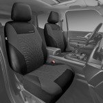 CAR PASS Car Seat Covers Full Sets, Front & Split Rear Bench for Car, 3D Tyre Embossed Automotive Interior Covers, Airbag Compatible, Quick Setup Universal Fit Seat Covers for Car, SUV(Charcoal)