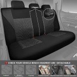 CAR PASS Car Seat Covers Full Sets, Front & Split Rear Bench for Car, 3D Tyre Embossed Automotive Interior Covers, Airbag Compatible, Quick Setup Universal Fit Seat Covers for Car, SUV(Charcoal)