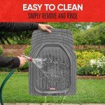 Motor Trend FlexTough Floor Mats for Cars, Gray Deep Dish All-Weather Mats, Waterproof Trim-To Fit Automotive Floor Mats for Trucks SUV, Universal Liner Car Accessories