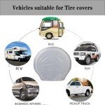 Rv Trailer Wheel Tire Covers Wheel Covers for Painting Truck, SUV, Motorhome,Trailer, Camper Fits 27-29 Inch Tire Diameter Water Resistant Dustproof Sun Snow Tire Covers