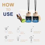 Car Air Freshener Hanging 2 Pack Air Fresheners Diffuser - Mahogany Teakwood Fragrance Oil Air Diffuser for Car, 45+ days Long Lasting Fragrance, Two 0.27 FL OZ/8ML Made in USA