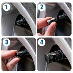 Tire Valve Stem Caps for Car Tires Air Caps Cover 8 Pack Corrosion Resistant Premium Alloy Leak-Proof Universal for SUV Truck Motorcycle Bike Black