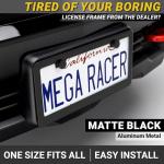 Premium Matte Black License Plate Frame – 1 Pack, Rust-Free Stainless Steel, Rattle-Free, Universal with Screw Covers, Slim-Top & Wide-Bottom Design, Thin Rigid Metal Front or Rear Car Tag Holder