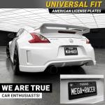 Premium Matte Black License Plate Frame – 1 Pack, Rust-Free Stainless Steel, Rattle-Free, Universal with Screw Covers, Slim-Top & Wide-Bottom Design, Thin Rigid Metal Front or Rear Car Tag Holder