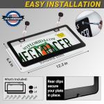 Premium Matte Black License Plate Frame – 1 Pack, Rust-Free Stainless Steel, Rattle-Free, Universal with Screw Covers, Slim-Top & Wide-Bottom Design, Thin Rigid Metal Front or Rear Car Tag Holder