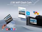 VYCOL Dash Cam 2.5K WiFi, Dash Camera for Cars with 32GB Card, Mini Dashcam Car Camera, Night Vision,Voice Control, 24H Parking Mode, WDR, Loop Recording, G-Sensor, Support 128GB Max