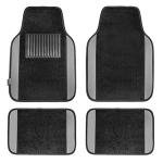 FH Group Universal Fit Premium Carpet Automotive Floor Mats fits most Cars, SUVs, and Trucks with Driver Heel Pad, Full Set Gray